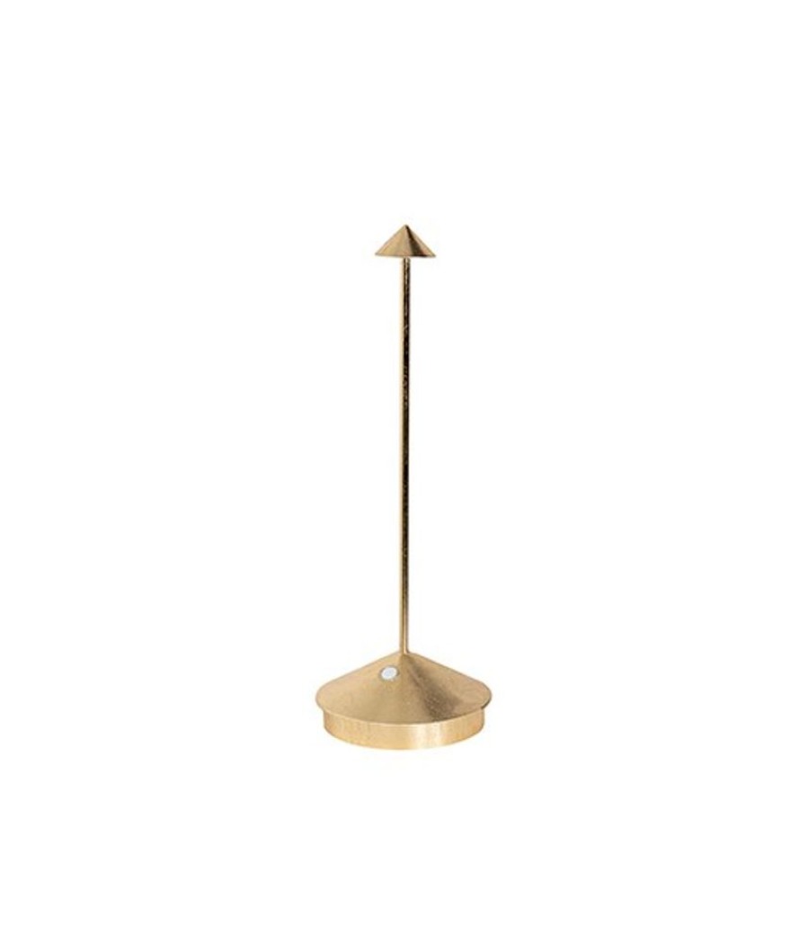 Lampade Zafferano | Lampada Da Tavolo Pina Pro - Foglia Color Oro Foglia Oro