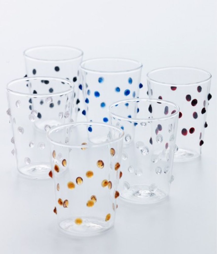 Vetro Colorato Zafferano | Bicchiere Vetro Borosilicato Party Junior Set 6 Pezzi Nero