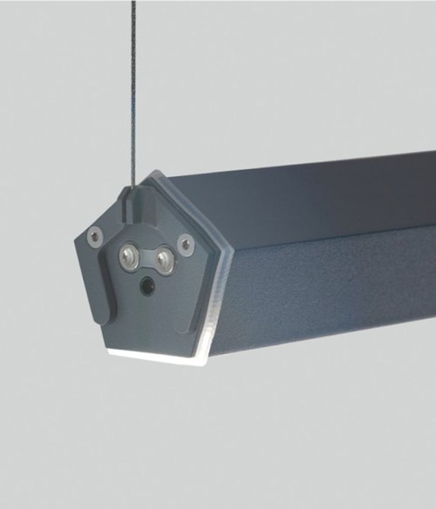 Lampade Zafferano | Pencil Supporti Sospensione Orizzontale Scuro Grigio