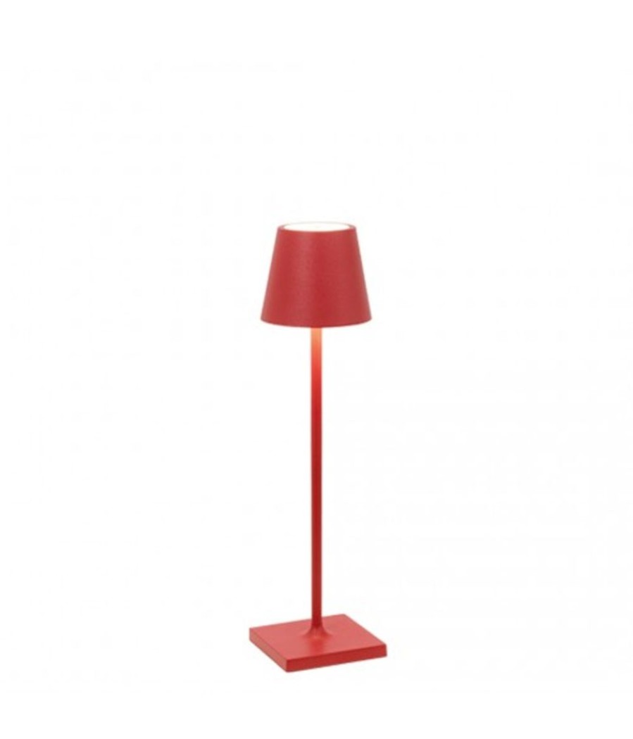 Lampade Zafferano | Lampada Da Tavolo Poldina Pro Micro Rosso