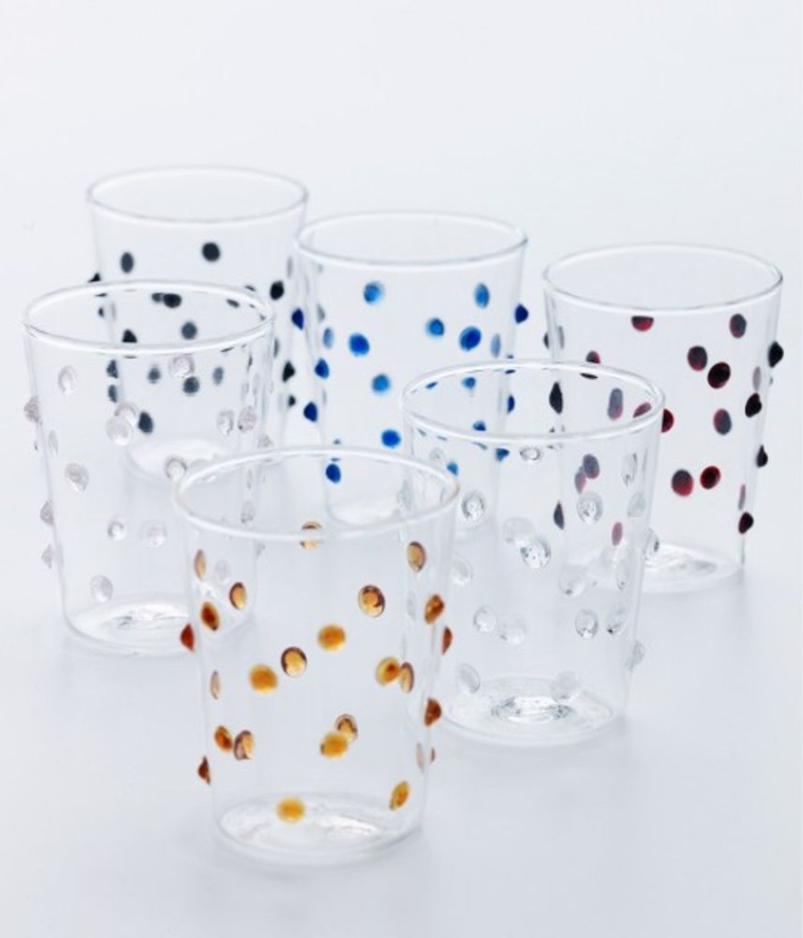 Vetro Colorato Zafferano | Bicchiere Vetro Borosilicato Party Junior Set 6 Pezzi Bianco