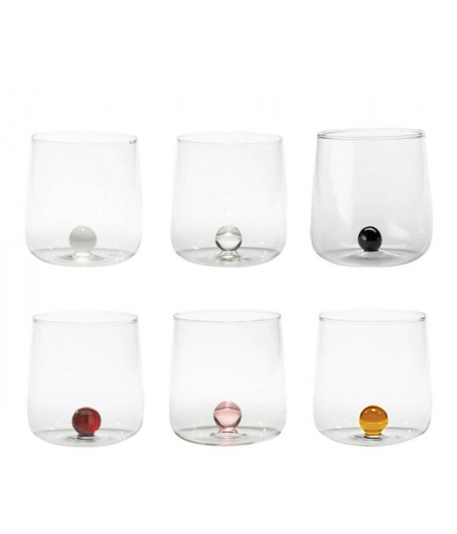 Vetro Colorato Zafferano | Bicchiere Vetro Borosilicato Bilia (00-01-02-04-08-18) Set 6 Pezzi Colori Assortiti