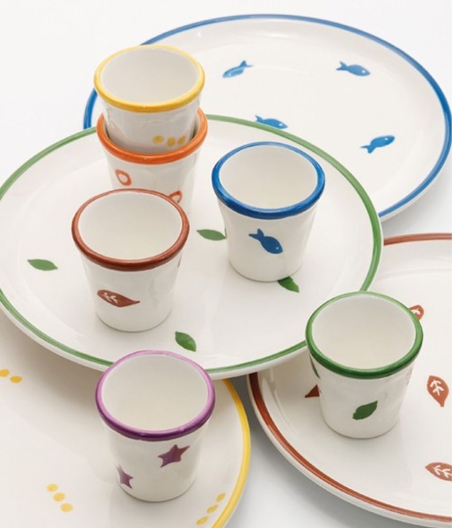 Mix And Match Zafferano | Stencil Piatto Dessert Set 6 Pezzi Verde