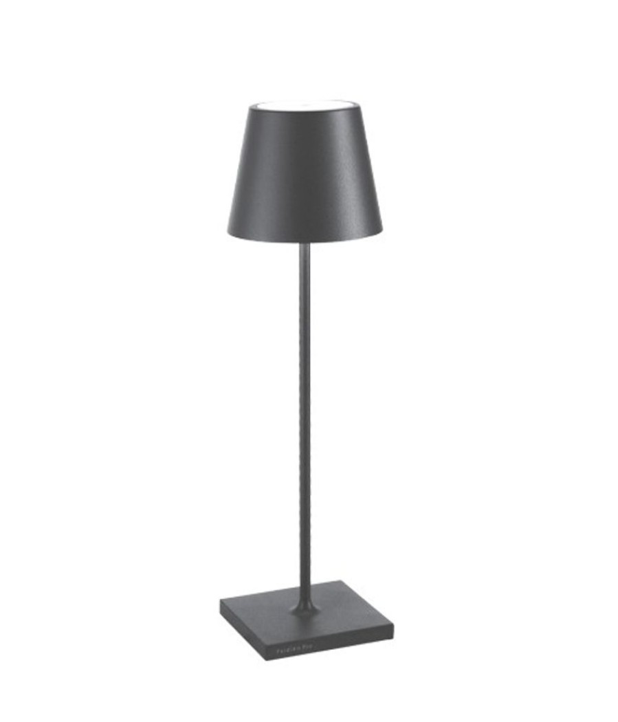 Lampade Zafferano | Lampada Da Tavolo Poldina Pro Scuro Grigio