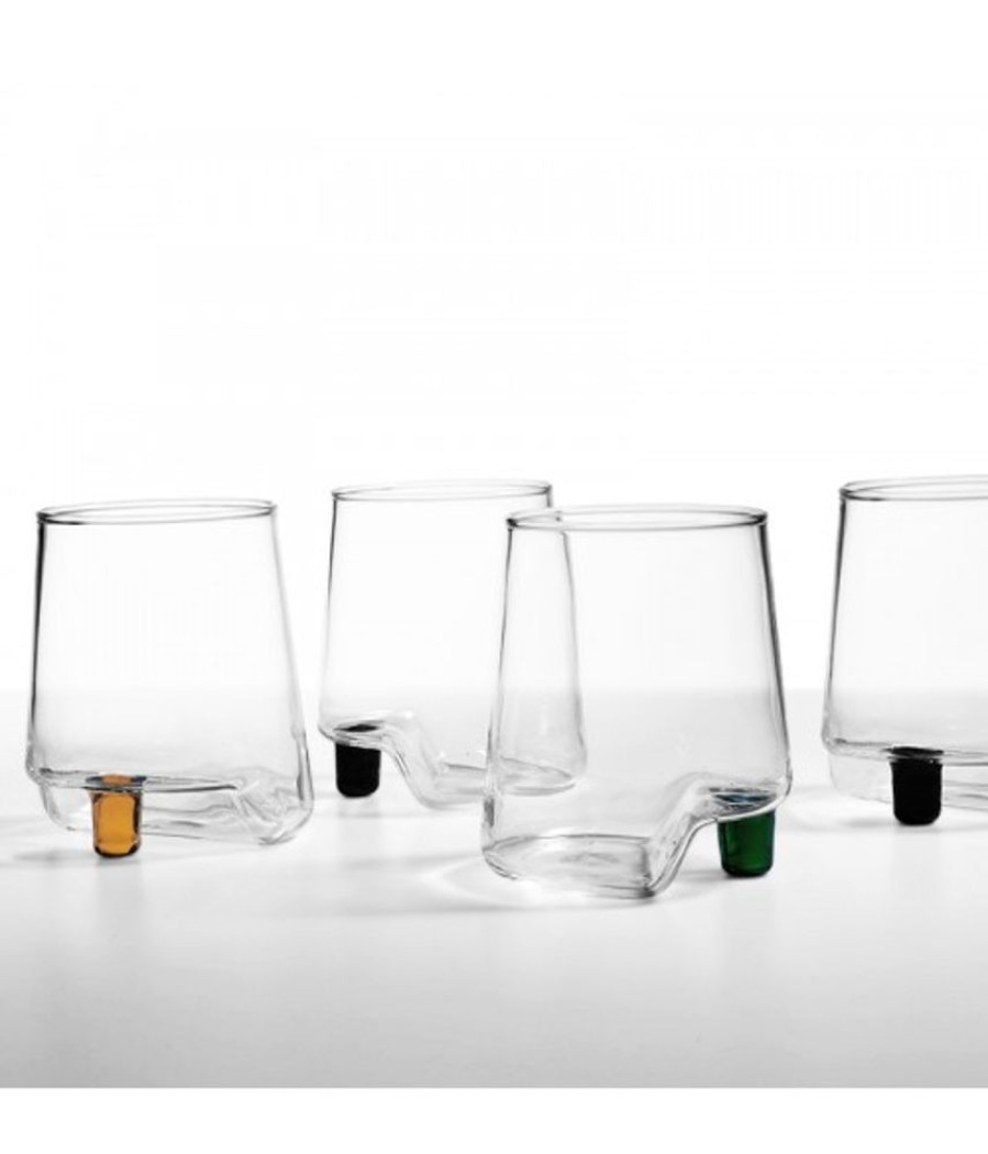 Vetro Colorato Zafferano | Bicchiere Vetro Borosilicato Gamba De Vero Set 6 Pezzi Bianco