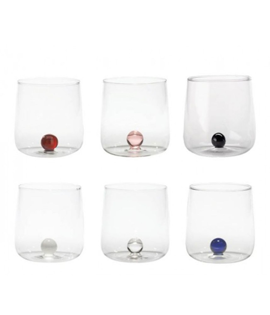 Vetro Colorato Zafferano | Bicchiere Vetro Borosilicato Bilia (00-01-02-04-07-08) Set 6 Pezzi Colori Assortiti