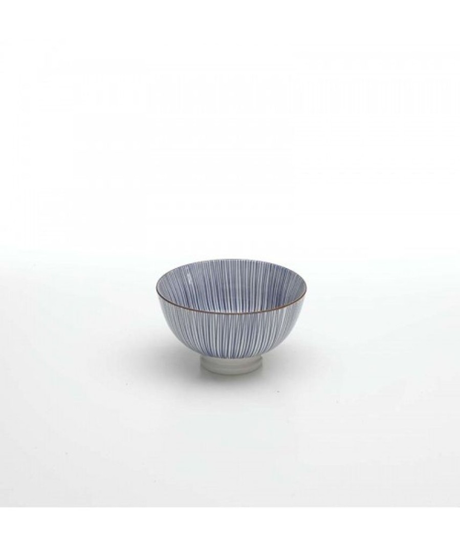 Mix And Match Zafferano | Bowl Micro Porcellana Tue Righe Set 6 Pezzi Blu