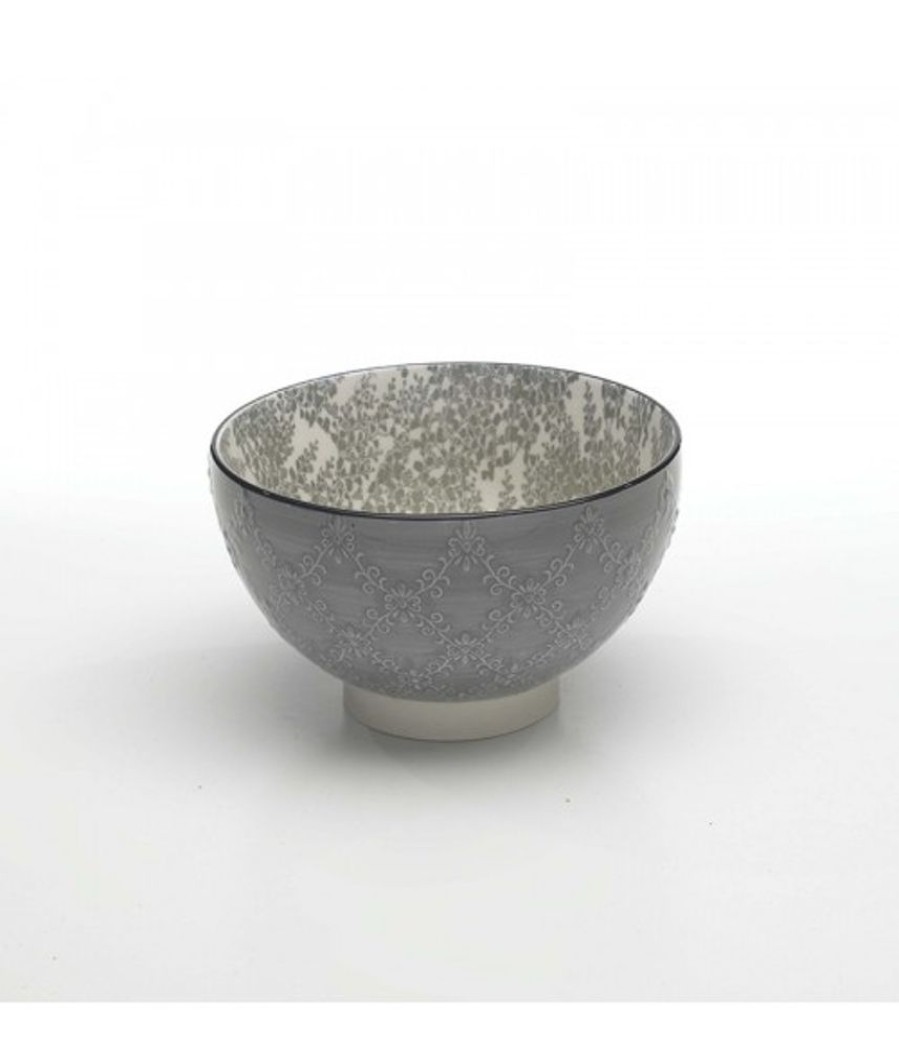 Mix And Match Zafferano | Bowl Tex Media Porcellana Tue Set 6 Pezzi Grigio