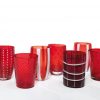 Vetro Colorato Zafferano | Bicchiere Vetro Melting Pot Monocolore Rosso Set 6 Pezzi Colori Assortiti