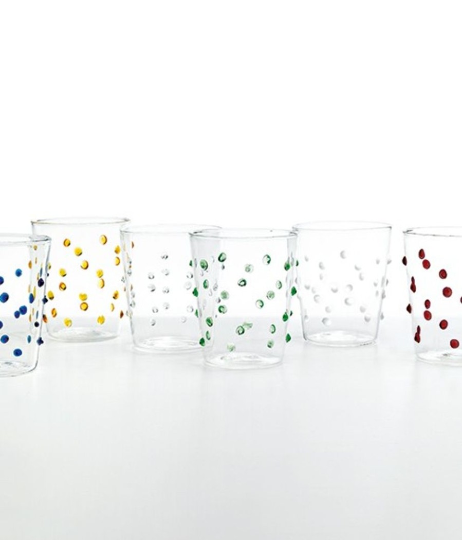 Vetro Colorato Zafferano | Bicchiere Vetro Borosilicato Party Set 6 Pezzi (00-01-04-07-13-18) Colori Assortiti