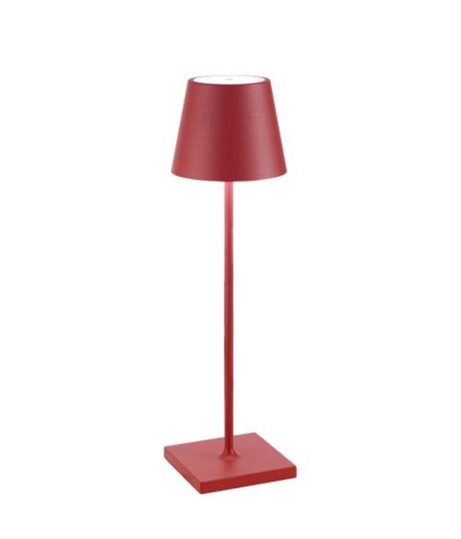 Lampade Zafferano | Lampada Da Tavolo Poldina Pro Rosso