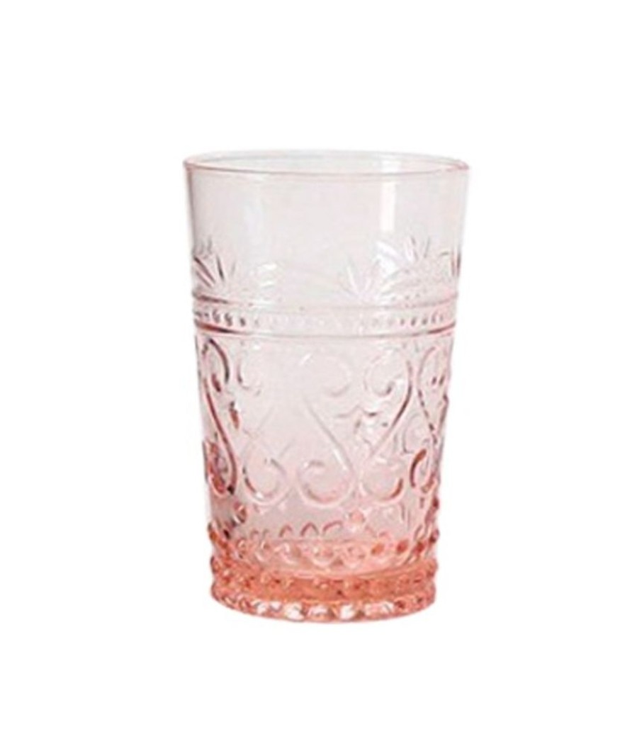 Vetro Colorato Zafferano | Beverage In Vetro Provenzale Rock Set 6 Pezzi Rosa