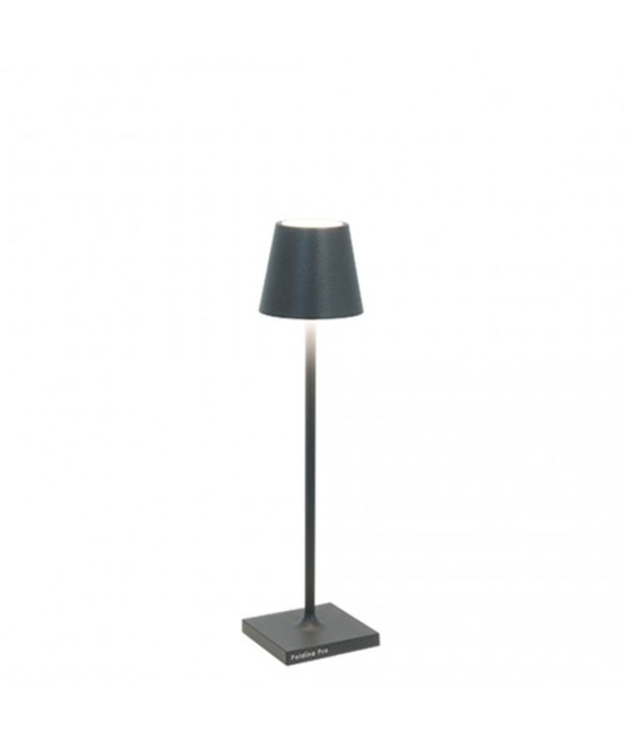 Lampade Zafferano | Lampada Da Tavolo Poldina Pro Micro Scuro Grigio