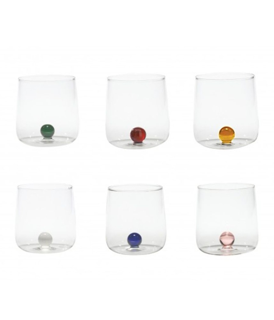 Vetro Colorato Zafferano | Bicchiere Vetro Borosilicato Bilia (00-04-07-08-13-18) Set 6 Pezzi Colori Assortiti