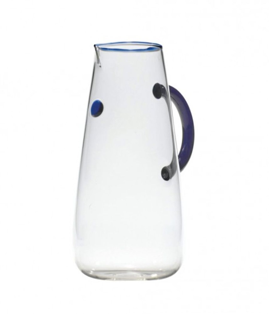 Vetro Colorato Zafferano | Caraffa Vetro Borosilicato Uniche Trasparente-Logo Blu