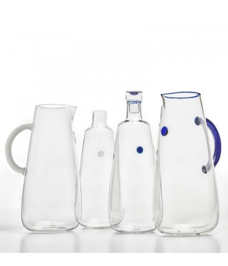 Vetro Colorato Zafferano | Caraffa Vetro Borosilicato Uniche Trasparente-Logo Blu