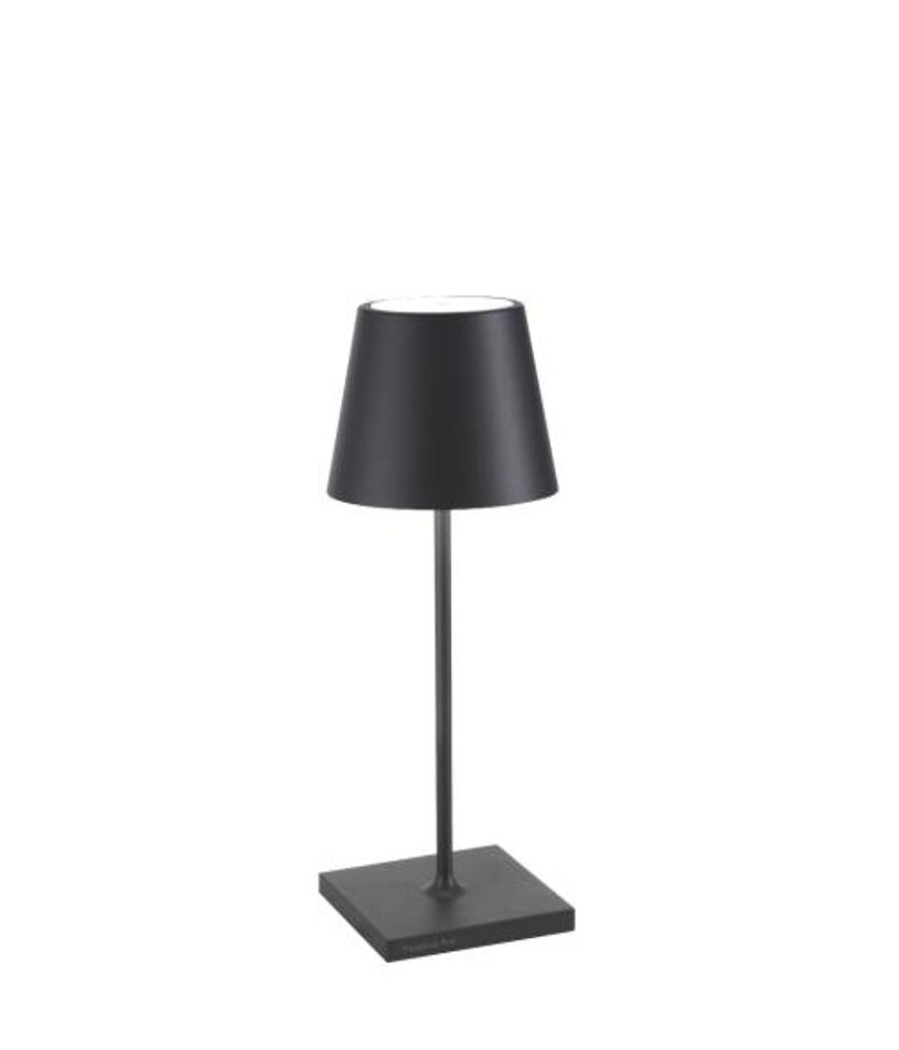 Lampade Zafferano | Lampada Da Tavolo Poldina Mini Pro Scuro Grigio